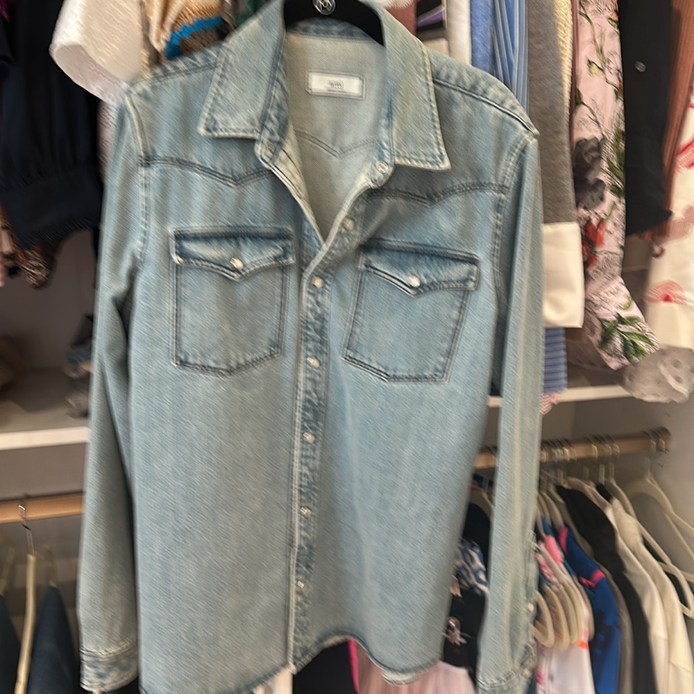Ami Light Blue Denim Shirt shacket